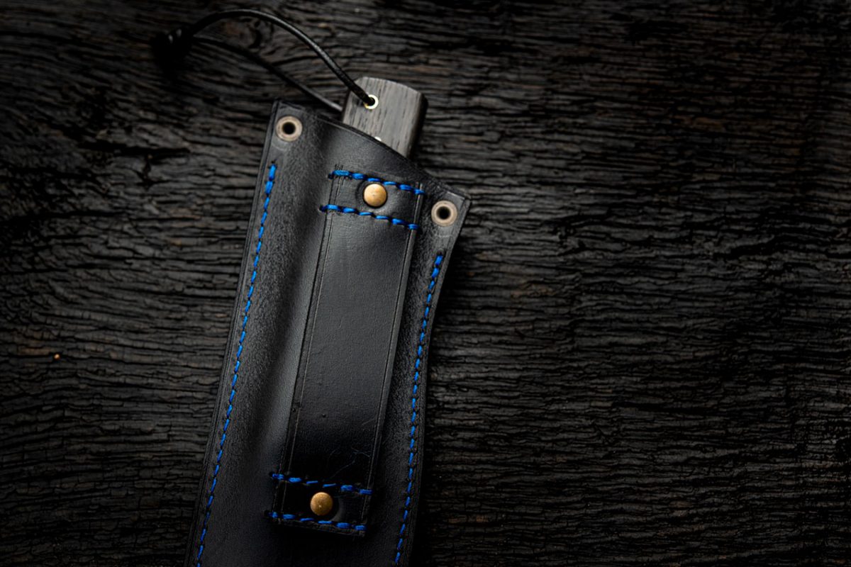 Etui couteau Morta fixe brut de forge 24