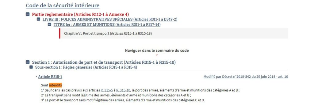 Peut-on avoir un couteau de poche sur soi ? Non et oui selon le législateur français 2 extrait article 315 1