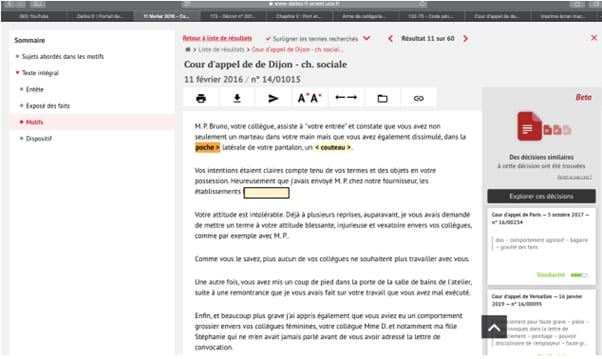 Peut-on avoir un couteau de poche sur soi ? Non et oui selon le législateur français 4 extrait du Dalloz