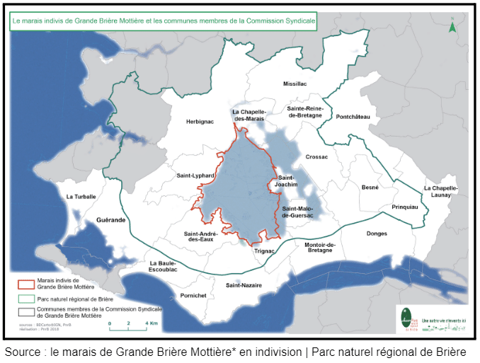 Carte Marais de la Grande Briere Mottiere